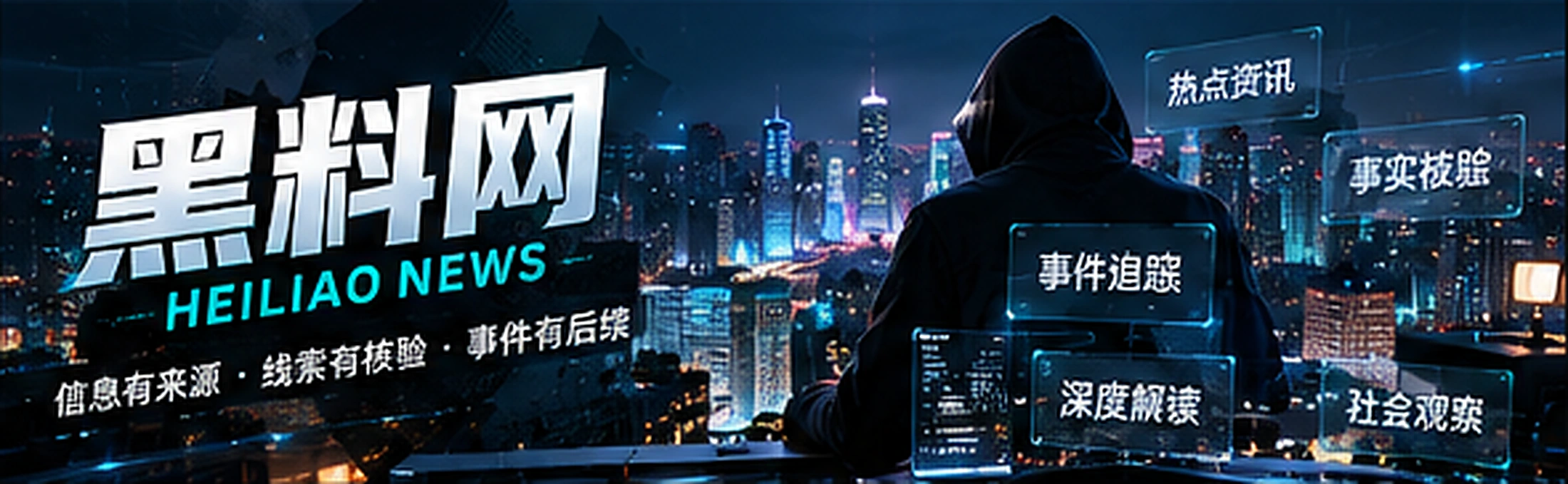 黑青色编辑工作室主题概念海报